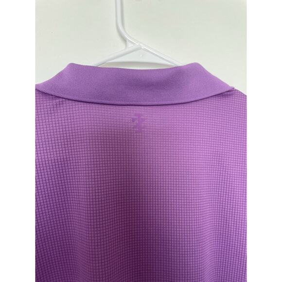 IZOD Golf Men's Purple Polo Shirt Size XL Grid Texture Button Closure Comfort - Picture 6 of 6